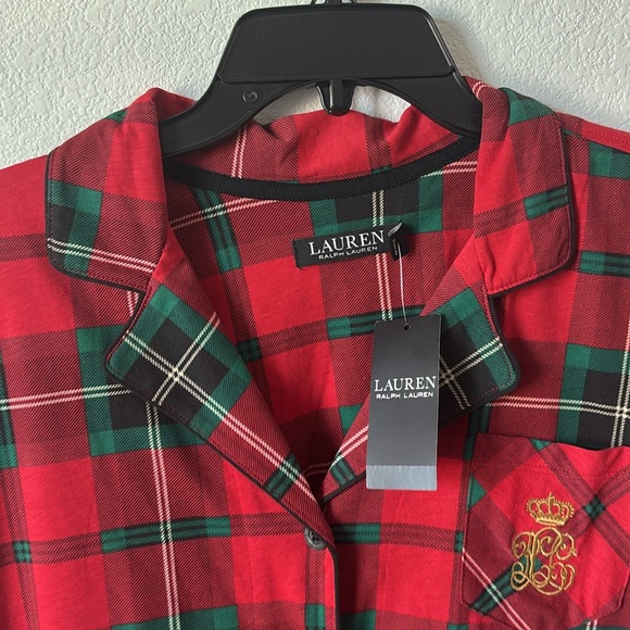Ralph Lauren Plaid Herringbone Twill Sleep Shirt in L - Picture 8 of 10
